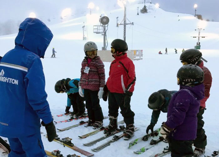 SOS Outreach youth learning to ski at Mt Brighton