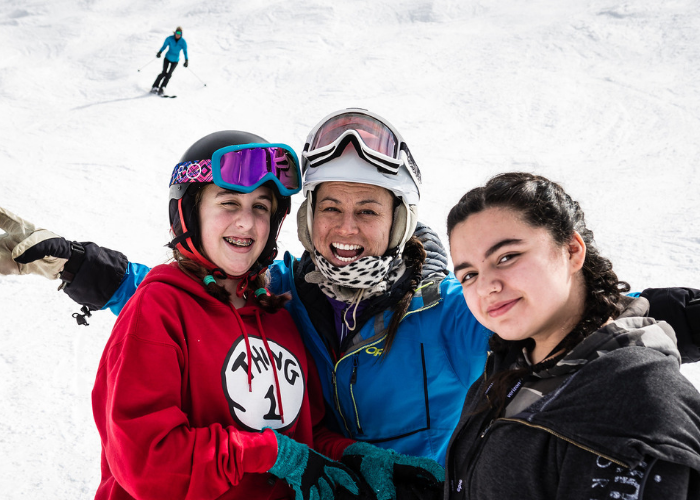 Youth on the ski mountain during an SOS Outreach event